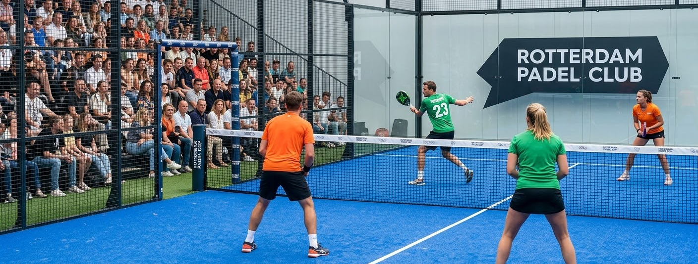 Padel spelers op de baan